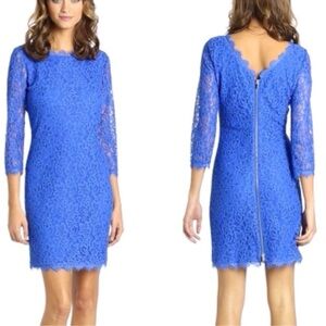 DianeVon Furstenberg Iris Blue Zarita Lace Dress Size 2